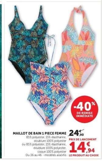 Maillot de bain 1 pièce femme