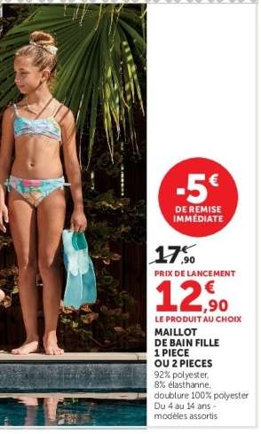 Maillot de bain fille 1 pièce ou 2 pièces