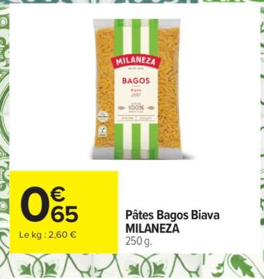 Pâtes Bagos Biava MILANEZA