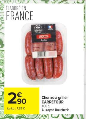 Chorizo à griller CARREFOUR