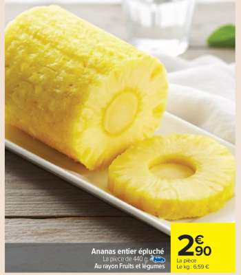 Ananas entier épluché