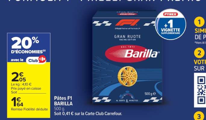 Pâtes F1 BARILLA
