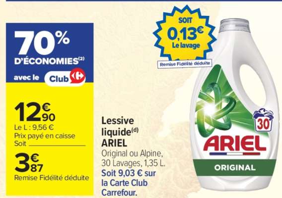 LESSIVE LIQUIDE "ARIEL"