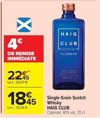 SINGLE GRAIN SCOTCH WHISKY "HAIG CLUB"