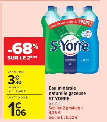 Eau Minérale Naturelle Gazeuse St Yorre