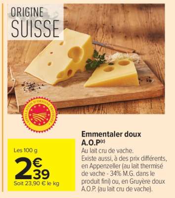 Emmentaler doux A.O.P