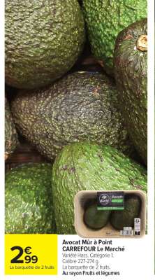 Avocat mûr à point