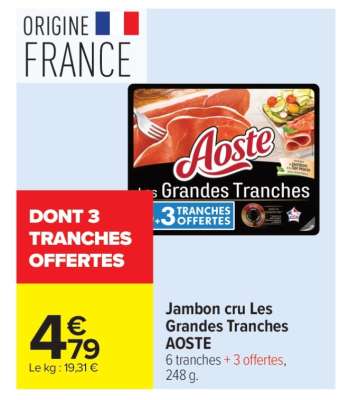 Jambon Cru Les Grandes Tranches Aoste