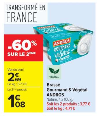 Brassé Gourmand & Végétal ANDROS