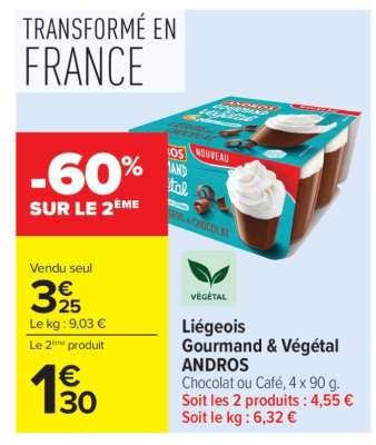 Liégeois Gourmand & Végétal ANDROS