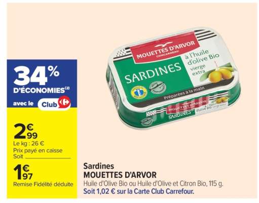 SARDINES "MOUETTES D'ARVOR"
