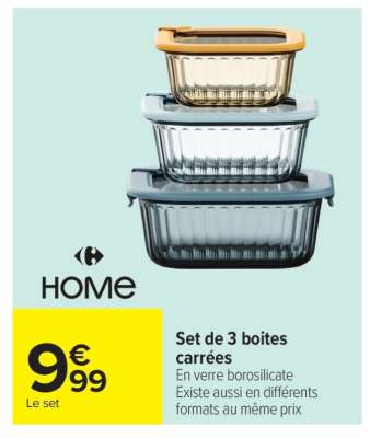 Set de 3 boites carrées