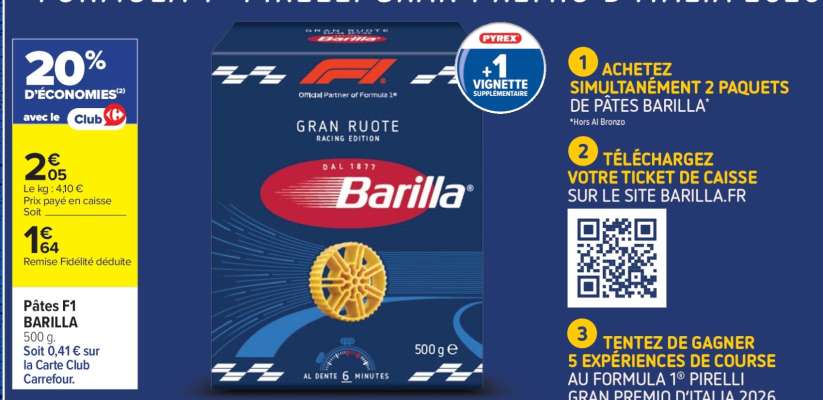 Pâtes F1 BARILLA