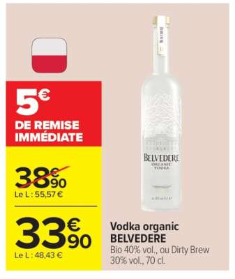 VODKA ORGANIC BELVEDERE