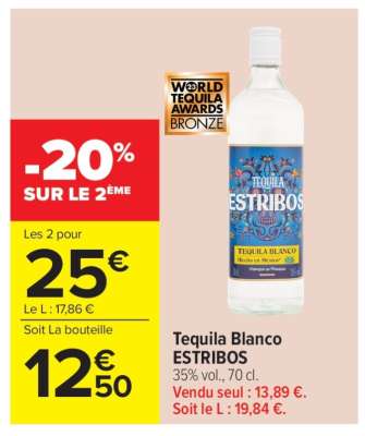 Tequila Blanco ESTRIBOS