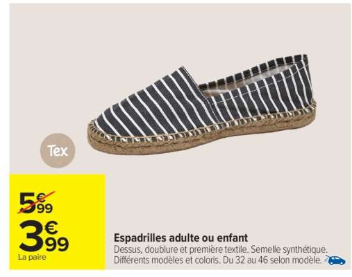 Espadrilles adulte ou enfant
