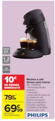 Machine à café Senseo noire intense