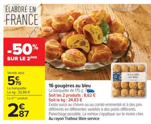 16 gougères au bleu