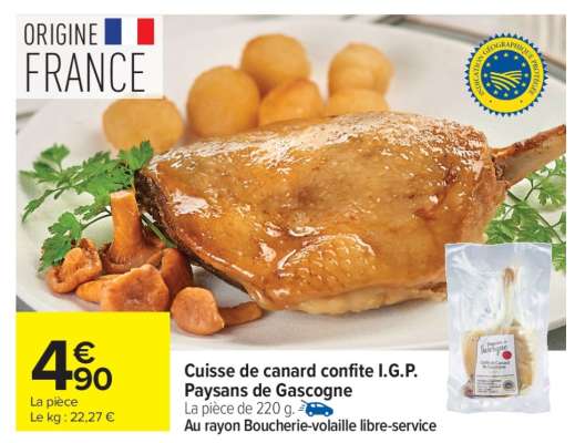 Cuisse de canard confite I.G.P. Paysans de Gascogne
