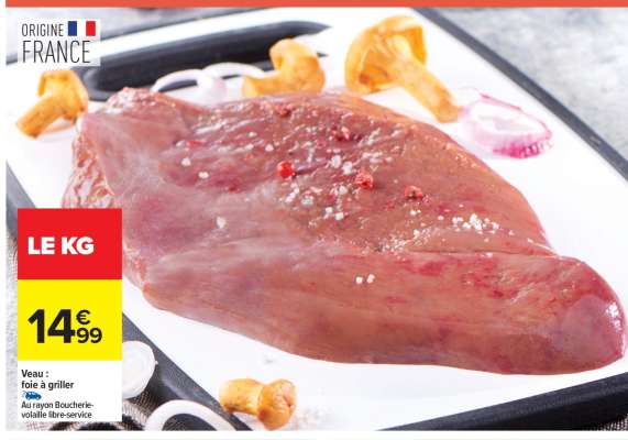 Veau : foie à griller