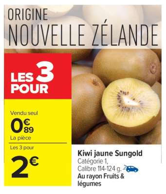 Kiwi jaune Sungold