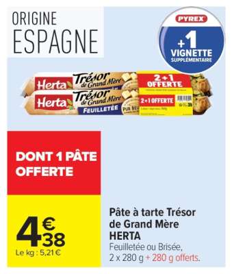 Pâte à tarte "Trésor de Grand Mère" HERTA