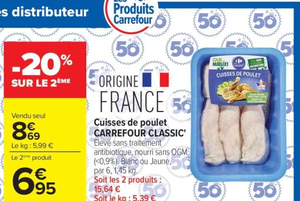 Cuisses de poulet CARREFOUR CLASSIC'