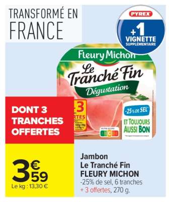 Jambon Le Tranché Fin FLEURY MICHON