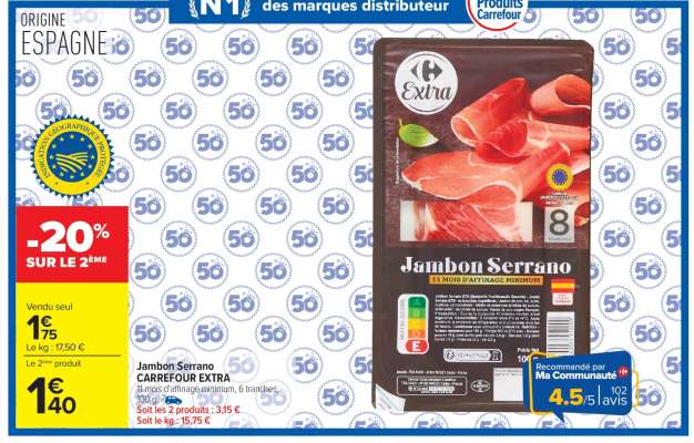 Jambon Serrano CARREFOUR EXTRA