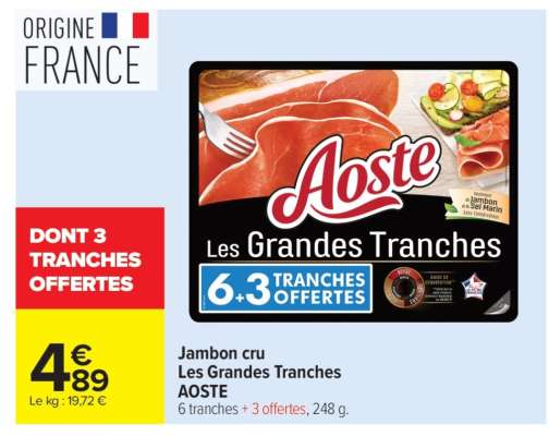 Jambon Cru Les Grandes Tranches Aoste