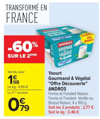 Yaourt Gourmand & Végétal "Offre Découverte" ANDROS