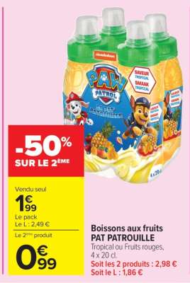 Boissons aux fruits PAT PATROUILLE