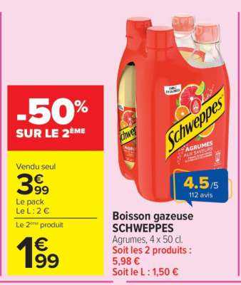 Boisson gazeuse Schweppes