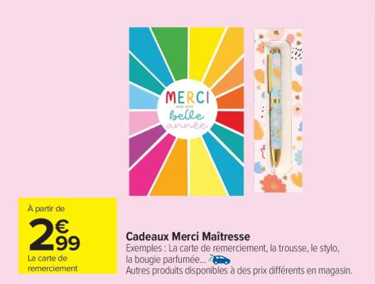 Cadeaux Merci Maîtresse
