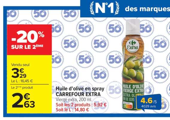 Huile d'olive en spray CARREFOUR EXTRA