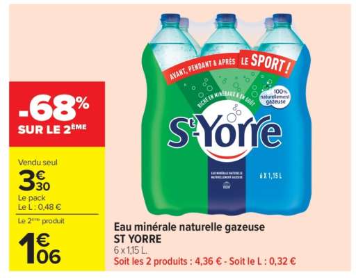 Eau Minérale Naturelle Gazeuse St Yorre