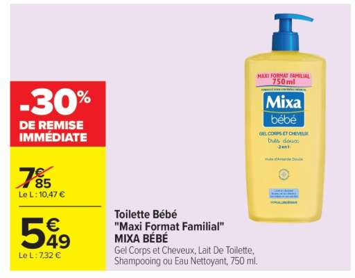 Toilette Bébé "Maxi Format Familial" MIXA BÉBÉ