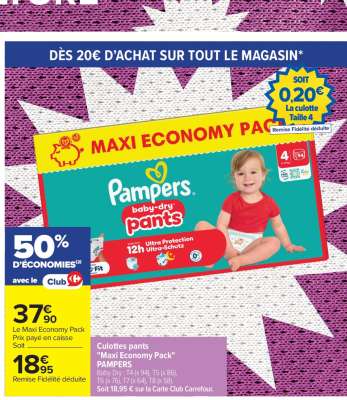 Pampers Baby-Dry Pants Maxi Economy Pack