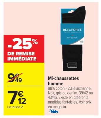 Mi-chaussettes homme