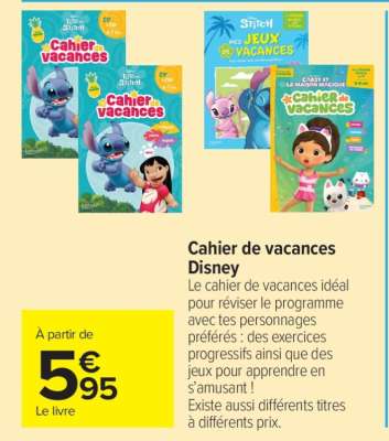 Cahier de vacances Disney