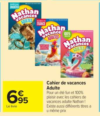 Cahier de vacances Adulte