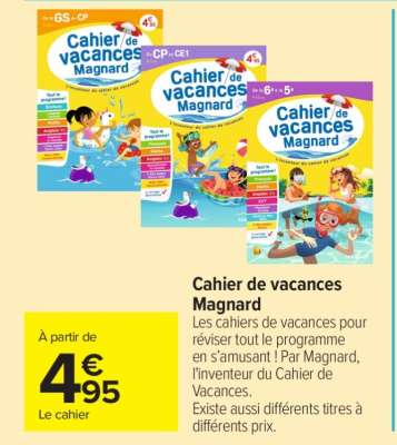 Cahier de vacances Magnard