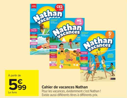 Cahier de vacances Nathan
