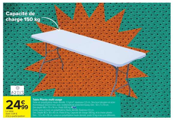 Table Pliante multi-usage