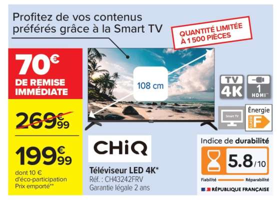 CHiQ Téléviseur LED 4K