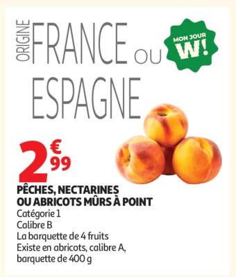 PÊCHES, NECTARINES OU ABRICOTS MÛRS À POINT