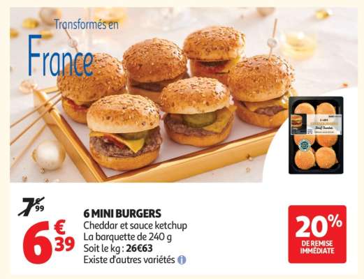 6 Mini burgers