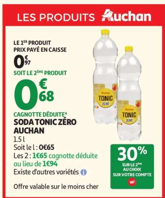 SODA TONIC ZÉRO AUCHAN