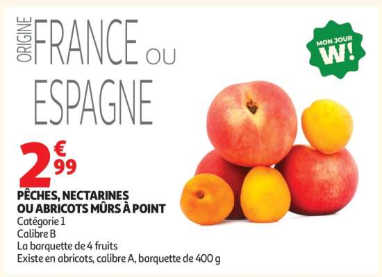 PÊCHES, NECTARINES OU ABRICOTS MÛRS À POINT