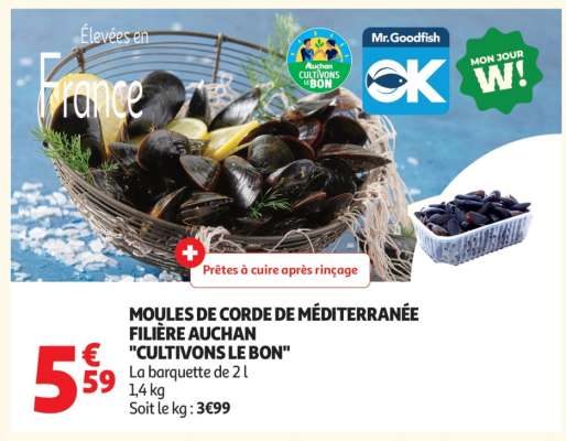 Moules De Corde De Méditerranée Filière Auchan "Cultivons Le Bon"